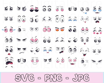 Cartoon Faces Svg, Emoji Faces Svg, Eyes Svg, Cute Faces Svg, Emoji Clipart, Funny Face Svg, Cartoon Clipart, Faces Svg, Cartoon Vector.