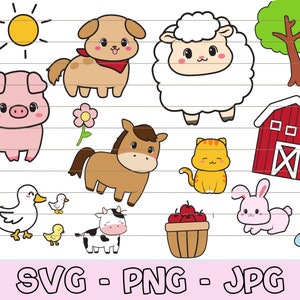 Farm Animals svg, Baby Animals svg, Cute Animals svg, Animal Shirt svg, Animal svg, Animals Stickers svg, Animal Clipart svg, Animals Vector