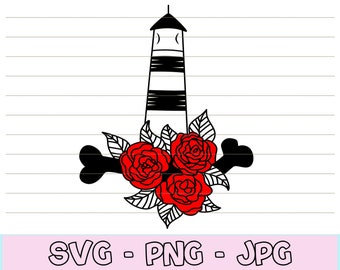 Lighthouse svg, Ink Master, Tattoo Design svg, Tattoo Shirt svg, Tattoo Art, Old School Tattoo, Tattoo Clip Art, Tattoo Vector, SVG, PNG.