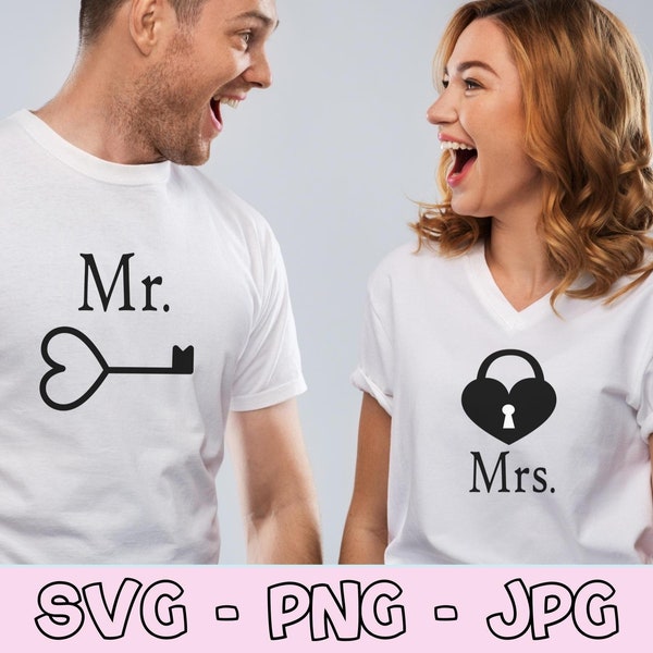 Mr and Mrs svg, Mr and Mrs svg Cricut, Mr and Mrs svg for Shirt, Key and Heart, Wedding svg Files for Cricut, Couple Wedding svg, Wedding.