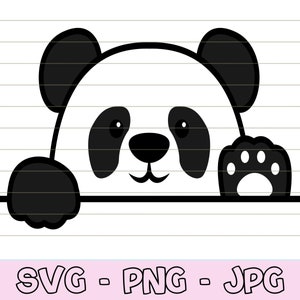 Cute baby panda layered SVG Kawaii panda cut file Cartoon panda cutting  Kids Cuttable Animal vector DXF Silhouette Cameo Cricut Vinyl Shirt