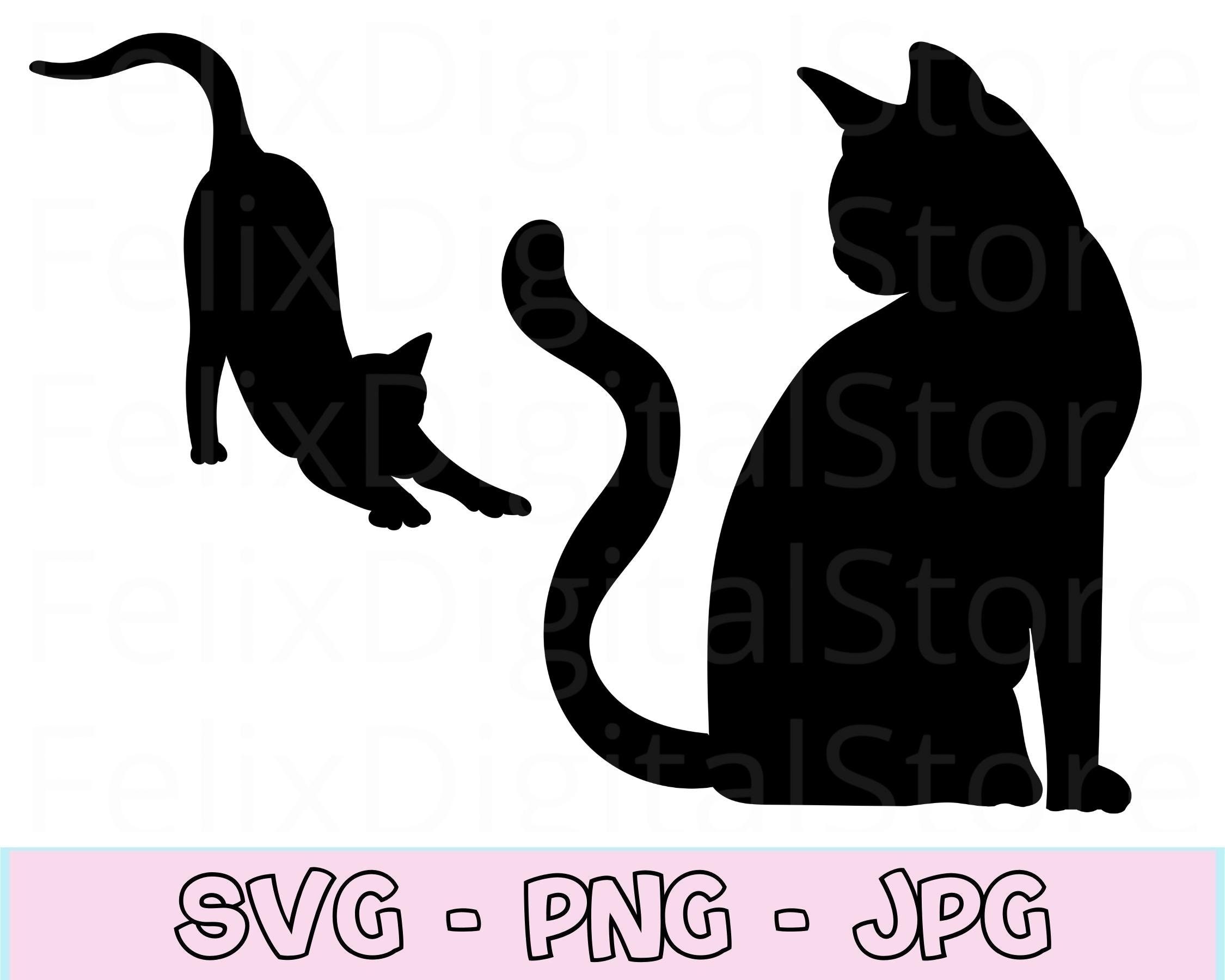 Cat Silhouette Svg Cat Svg Bundle Cat Design Svg Cute Cat Etsy Canada