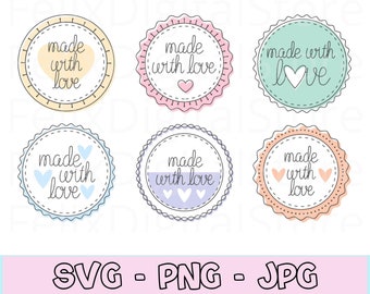 Made With Love Svg, Homemade With Love Svg, Handmade With Love Svg, Package Design, Packaging Svg, Thank You Svg, Handmade Tag, With Love