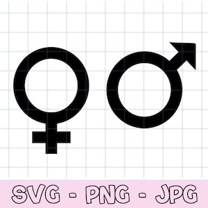 Male and Female Icons svg Cut File for Cricut, Gender Symbols Silhouette svg, Vector Files, Digital Cut Files, SVG PNG JPG, Instant Download