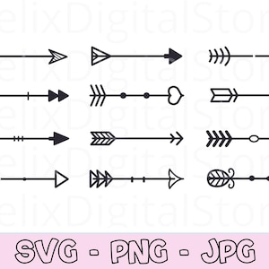 Arrow Bundle, Arrow Clipart, Cute Arrow Svg, Arrow Svg Files, Arrow Svg, Arrow Png, Instant Download, Cricut Svg Files, SVG, PNG, JPG.