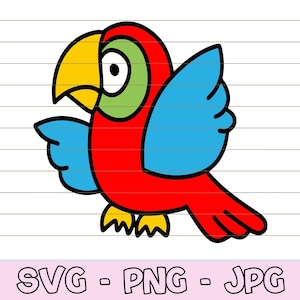 Parrot svg, Parrot Clipart, Parrot Shirt svg, Parrot Sticker svg, Baby Bird svg, Printable Funny Stickers, Cute Animal svg, Baby Animal svg.