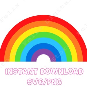 Boho Rainbow SVG Cut File, Pastel Rainbow SVG, Boho Rainbow, Rainbow Sticker SVG File, Files for Cricut, Rainbow Clip Art, Instant Download