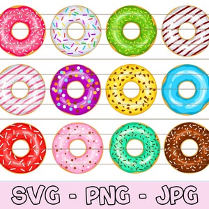 Donut Svg Cut File, Sweets Svg, Fast Food Svg, Food Doodle Clipart, Cute Food Svg, Breakfast Svg, Food Svg Bundle, Food Vector, Food Clipart