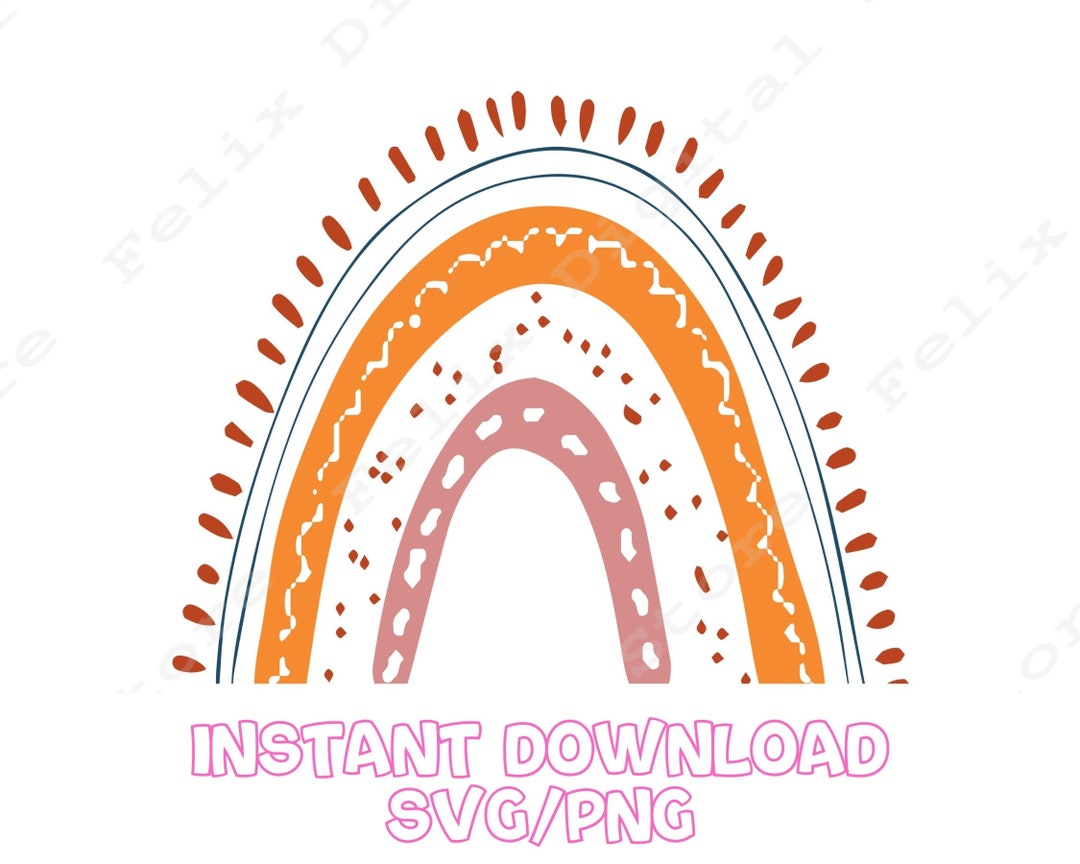 Boho Rainbow SVG Cut File, Pastel Rainbow SVG, Boho Rainbow, Rainbow ...