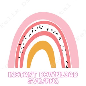 Boho Rainbow SVG Cut File, Pastel Rainbow SVG, Boho Rainbow, Rainbow Sticker SVG File, Files for Cricut, Rainbow Clip Art, Instant Download