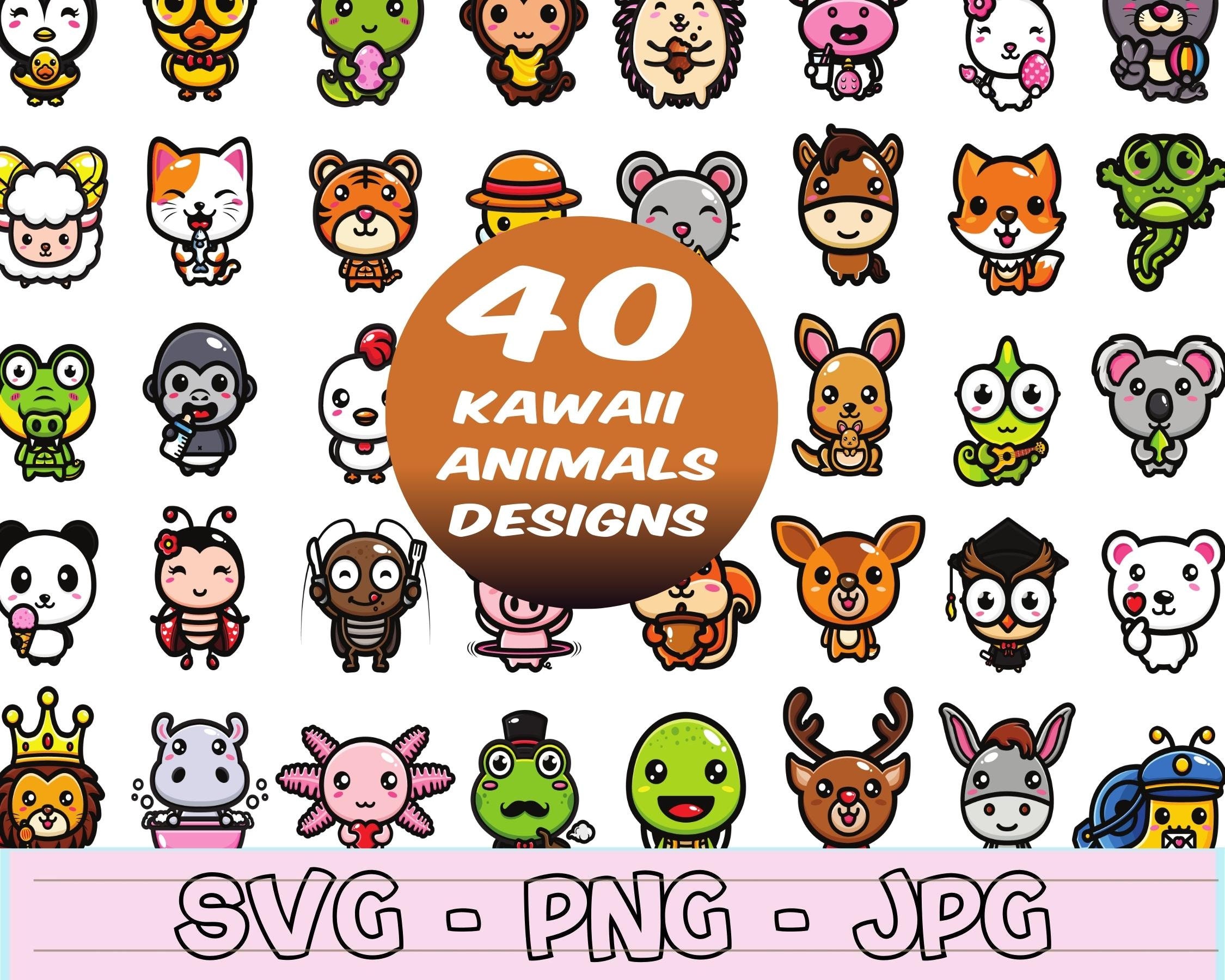 Kawaii Animals Svg Baby Animals Svg Cute Animals Svg Animal - Etsy UK