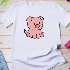 Baby Pig SVG, Pig clipart, Pig Shirt SVG, Pig Sticker SVG, Cute Pig SVG, Pig Cartoon SVG, Cute Animal SVG, Baby Animal SVG, Farm Animals.