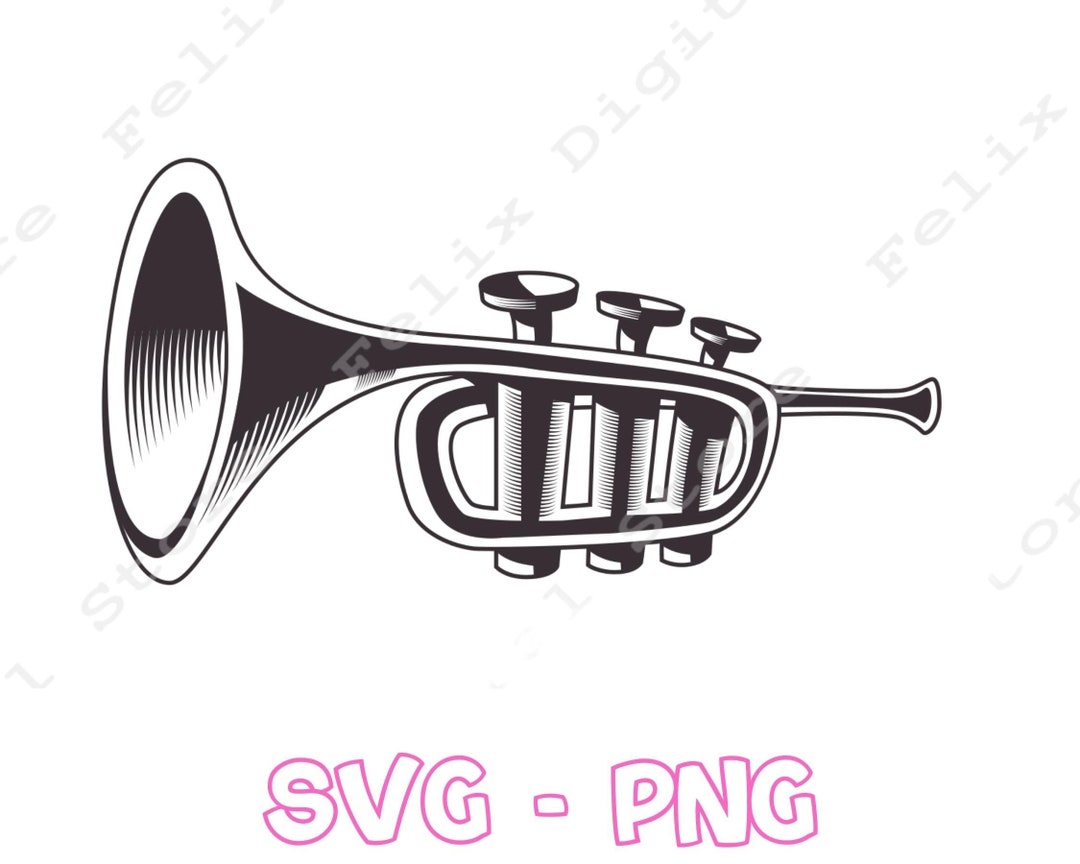 Music Svg Designs, Musical Instruments Svg, Trumpet Svg, Music Stencil ...