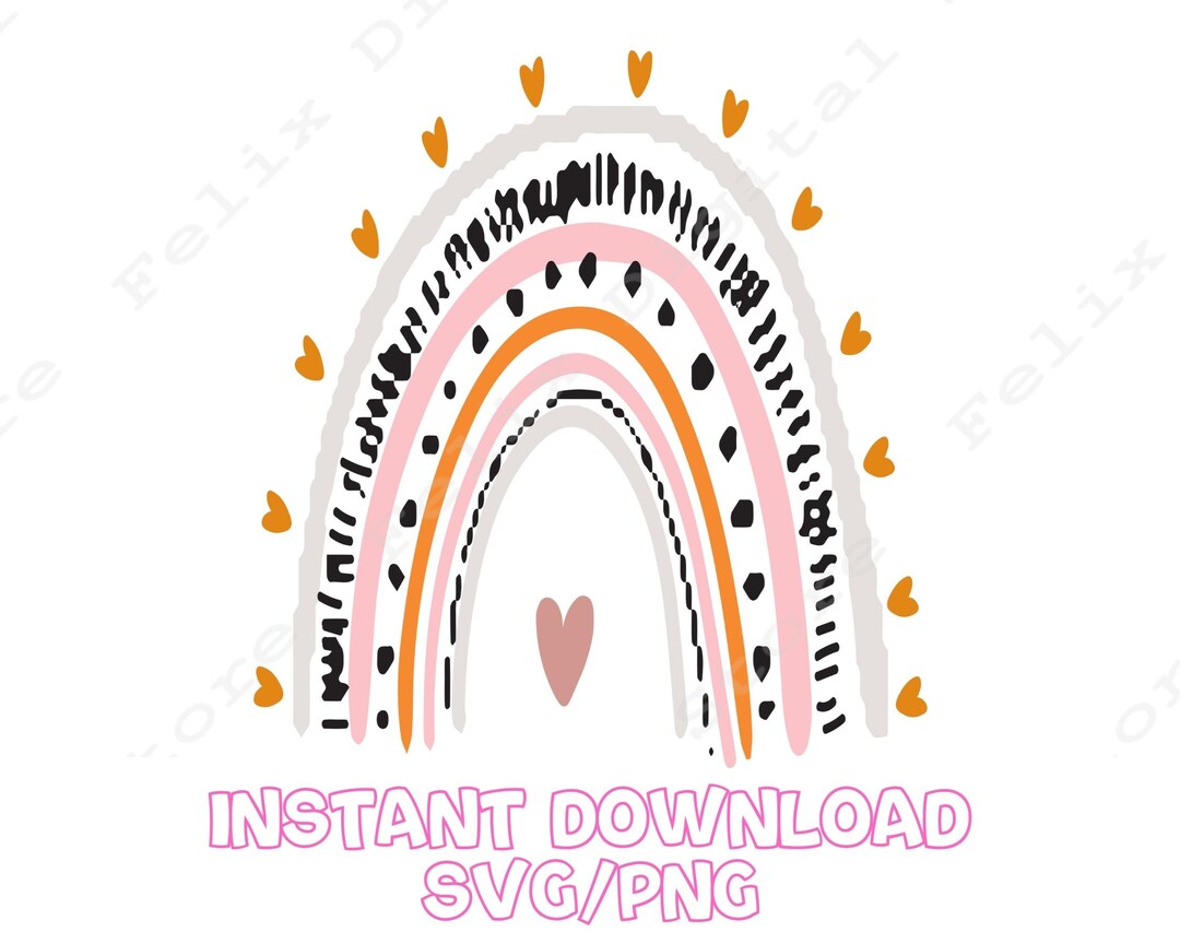 Boho Rainbow SVG Cut File, Pastel Rainbow SVG, Boho Rainbow, Rainbow ...