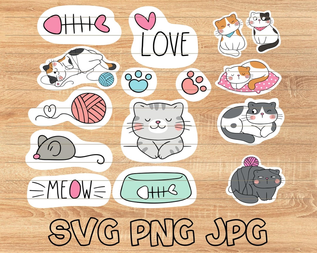 Printable Funny Stickers, Cute Sticker Svg Bundle for Cricut, Digital