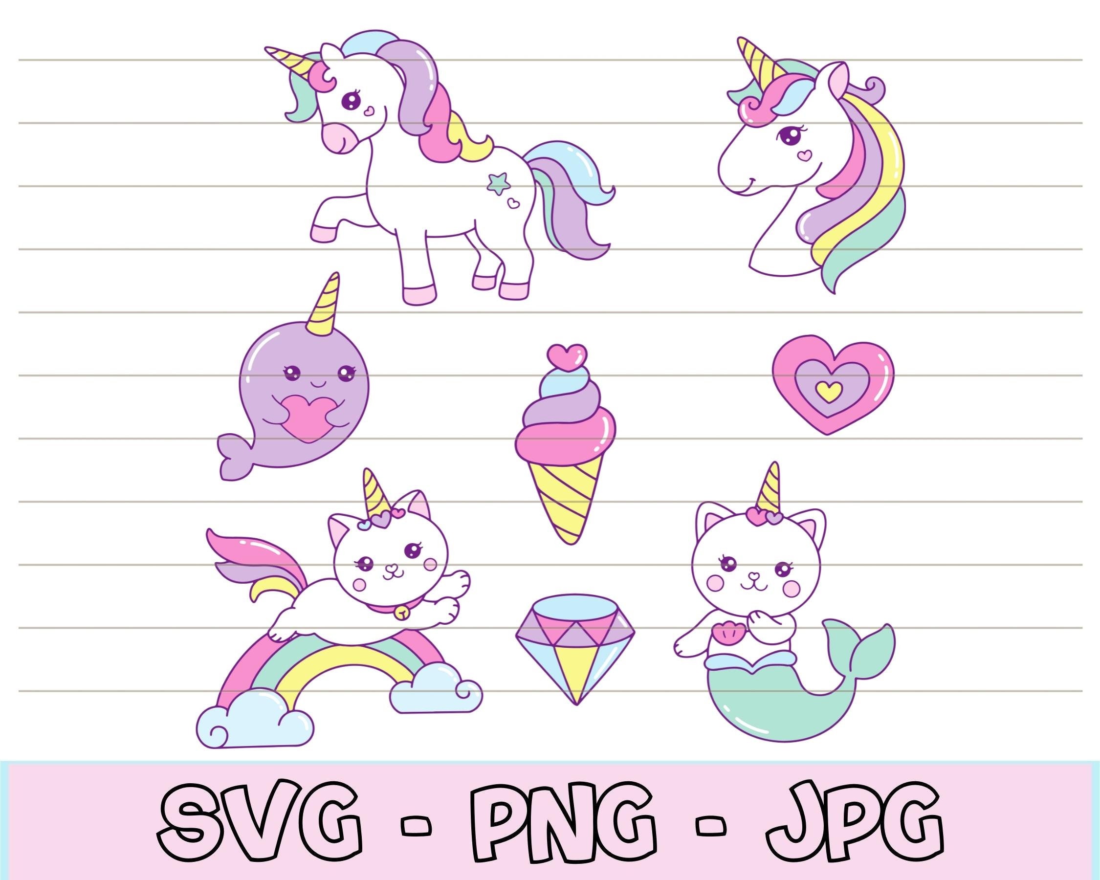 Cute Sticker Svg Bundle for Cricut, Unicorn Sticker svg, Printable Funny Stickers, Kids Sticker Print and Cute Svg, Instant Download, SVG.