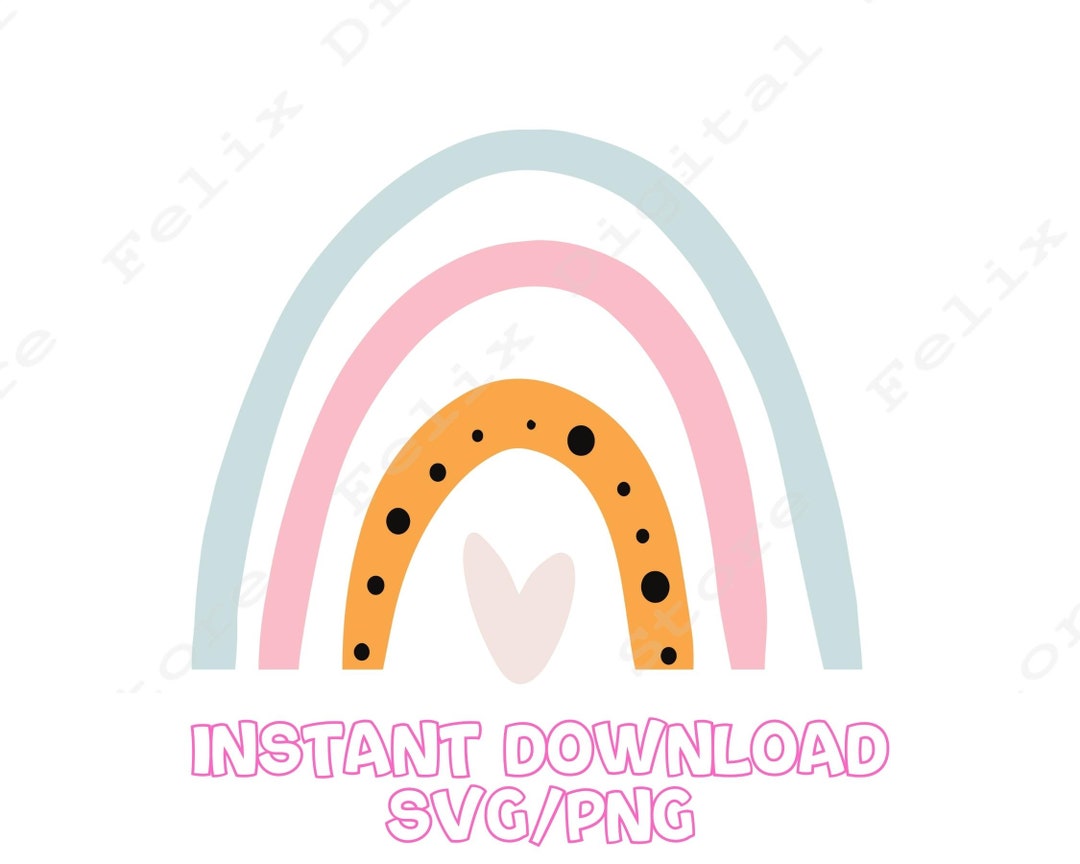 Boho Rainbow SVG Cut File, Pastel Rainbow SVG, Boho Rainbow, Rainbow ...