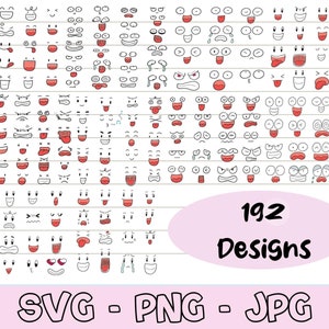 Caras de dibujos animados svg, caras de emoji svg, ojos svg, caras lindas svg, imágenes prediseñadas de emoji, caras divertidas svg, imágenes prediseñadas de dibujos animados, svg, vector de dibujos animados.