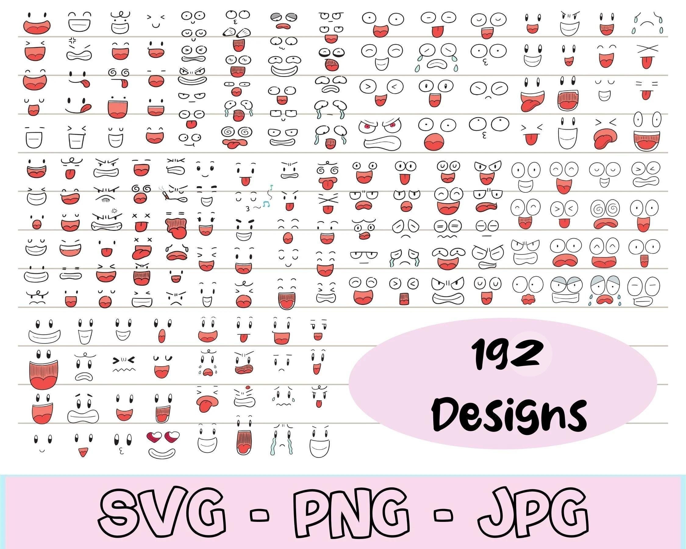 Cartoon Faces Svg, Emoji Faces Svg, Eyes Svg, Cute Faces Svg, Emoji Clipart, Funny Face Svg, Cartoon Clipart, Faces Svg, Cartoon Vector.