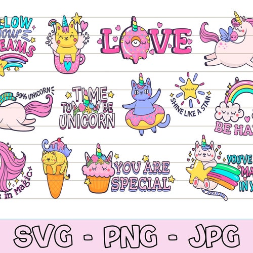 Cute Sticker Svg Bundle for Cricut Unicorn Sticker Svg - Etsy Cute Sticker Svg Bundle for Cricut Unicorn Sticker Svg - Etsy