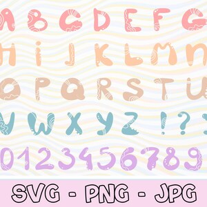 Alphabet Font svg, Letters and Numbers svg png jpg Cut File for Cricut, Script Font svg, Alphabet A-Z, Printable, Vector, Digital Download.