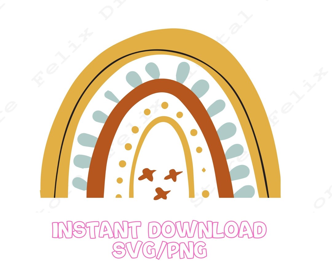 Boho Rainbow SVG Cut File, Pastel Rainbow SVG, Boho Rainbow, Rainbow ...