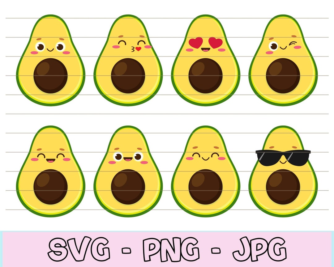 Cute Avocado Png Kawaii Fruit Svg Avocado Svg for Shirt Fruit Svg Food ...