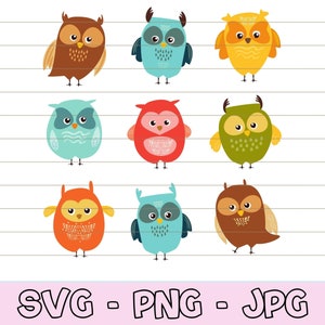 Owl Sticker, Cute Owl svg, Owl Cut File, Owl Baby Shower, Owl Shirt svg, Owl Clipart, Owl Vector, Funny Owl, Animal Kids, Animals svg, SVG.