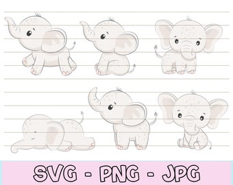 Cute Elephant svg, Elephant svg Bundle, Elephant svg Cricut, Elephant svg Baby, Elephant svg Files, Elephant Nursery Art, Nursery Decor svg.