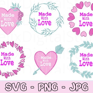 Fait avec amour svg, fait maison avec amour svg, fait à la main avec amour svg, conception d’emballage, emballage svg, merci svg, étiquette faite à la main, avec amour
