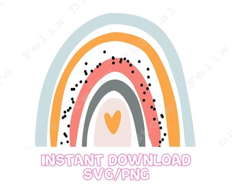 Boho Rainbow SVG Cut File, Pastel Rainbow SVG, Boho Rainbow, Rainbow ...