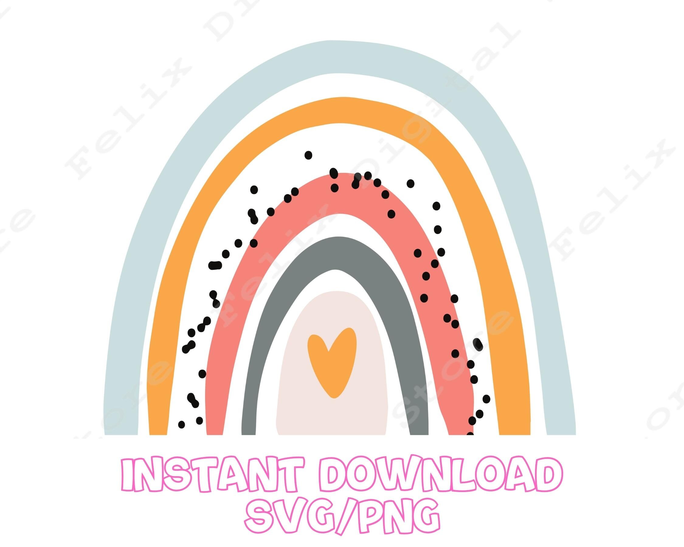 Boho Rainbow SVG Cut File, Pastel Rainbow SVG, Boho Rainbow, Rainbow ...