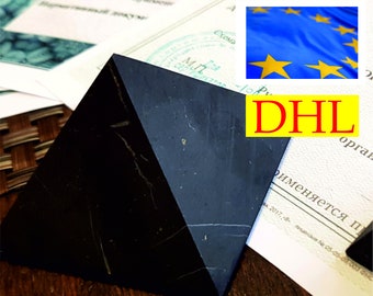 Pyramid made of the best shungite in the world - original from the Zazhoginskij mine Russia