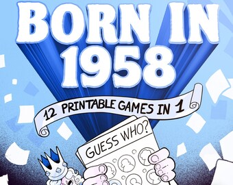 66th Birthday Party Games Born in 1958 Games Bundle Printable Games ...