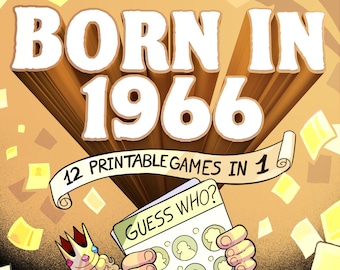 Spel för honom till 60-årsfesten || Spelpaket med födda 1966 || Utskrivbara spel || Spel för 60-årsfesten || Triviaspel från 1966 || Quiz från 1966