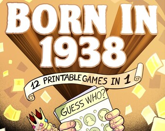 86th Birthday Party Games Born in 1938 Games Bundle Printable Games ...