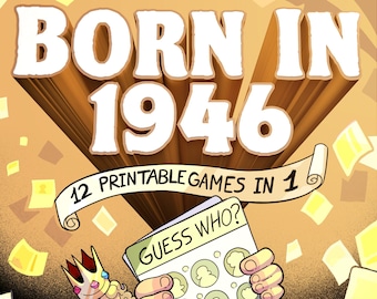 80歳の誕生日ゲーム：1946年のクイズバンドル（印刷可能なゲーム）