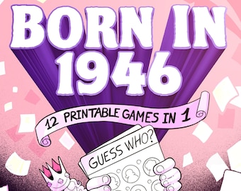 80歳の誕生日ゲーム：1946年のクイズバンドル（印刷可能なゲーム）