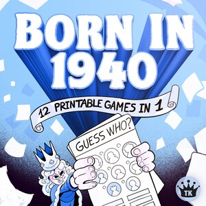 85th Birthday Party Games For Him || Born In 1940 Games Bundle || Printable Games || 85th Birthday Games || 1940 Trivia Game ||  1940 Quiz