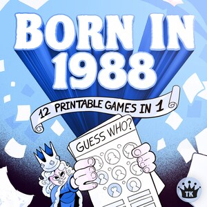 37th Birthday Party Games For Him || Born In 1988 Games Bundle || Printable Games || 37th Birthday Games || 1988 Trivia Game ||  1988 Quiz