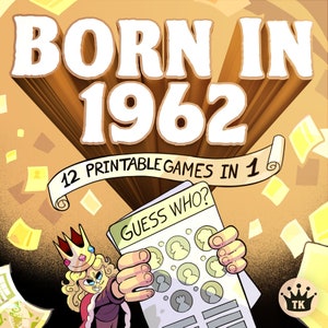 63rd Birthday Party Games || Born In 1962 Games Bundle || Printable Games || 63rd Birthday Games || 1962 Trivia Game || 1962 Quiz