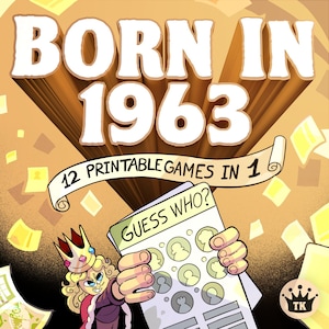 62nd Birthday Party Games || Born In 1963 Games Bundle || Printable Games || 62nd Birthday Games || 1963 Trivia Game ||  1963 Quiz