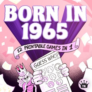 60th Birthday Party Games For Her || Born In 1965 Games Bundle || Printable Games || 60th Birthday Games || 1965 Trivia Game || 1965 Quiz