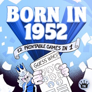 73rd Birthday Party Games For Him || Born In 1952 Games Bundle || Printable Games || 73rd Birthday Games || 1952 Trivia Game || 1952 Quiz