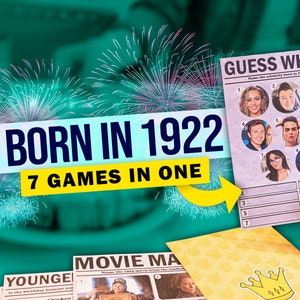 103rd Birthday Games, Elderly Games, Printable Games For Nursing Home, Birthday Trivia Game, Games For Older Adult Birthday Parties