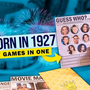98th Birthday Games, Elderly Games, Printable Games For Nursing Home, Birthday Trivia Game, Games For Older Adult Birthday Parties