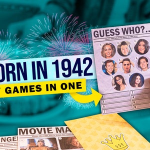 83rd Birthday Games, Printable Games For Nursing Home, Birthday Trivia Game, Elderly Games, Games For Older Adult Birthday Parties