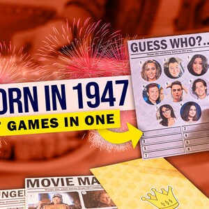 78th Birthday Games, Printable Games For Nursing Home, Birthday Trivia Game, Elderly Games, Games For Older Adult Birthday Parties