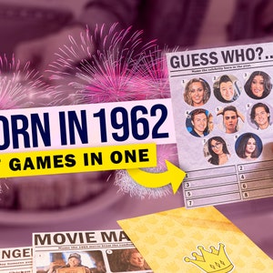 63rd Birthday Games For Women, Printable Birthday Games, Printable Games, Birthday Party Games, Adult Party Games, Fun Birthday Games