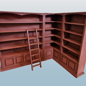 1:12 Scale Dollshouse Library Style Bookcases/Shop Shelving Kit. Pre cut MDF Kit.